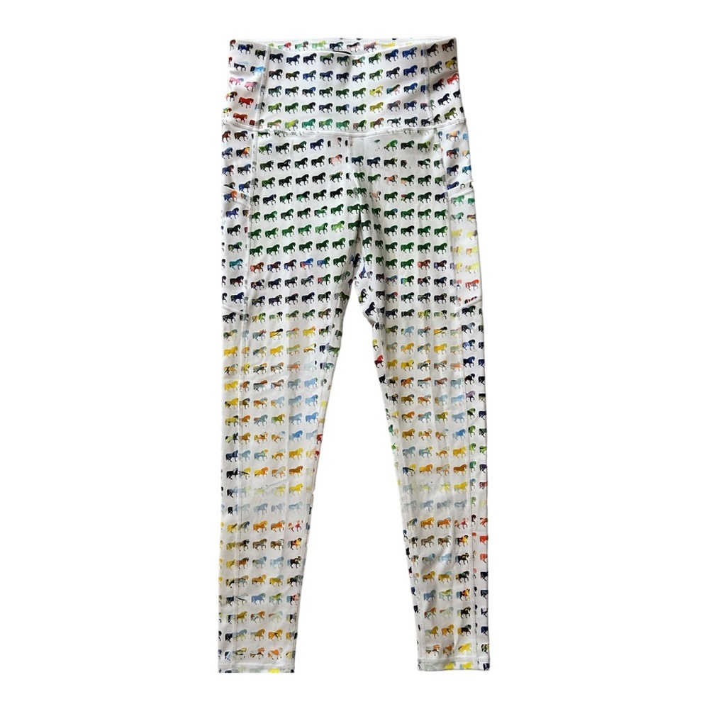 Palm Beach Athletic Leggings with Pockets Women Medium Horse Print L441
